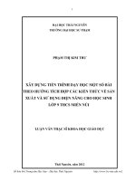 Xây dựng tiến trình dạy học một số bài theo hướng tích cực các kiến thức về sản xuất và sử dụng điện năng cho học sinh lớp 9 THCS Miền Núi