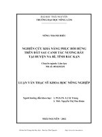 Nghiên cứu khả năng phục hồi rừng trên đất sau canh tác nương rẫy tại huyện Na Rì, tỉnh Bắc Kạn
