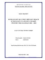 Đánh giá kết quả thực hiện quy hoạch sử dụng đất của huyện Cẩm Khê, tỉnh Phú Thọ giai đoạn 2001 đến 2010