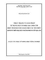 Thực trạng và giải pháp sử dụng đất có hiệu quả đối với diện tích đất đã giao cho các tổ chức kinh tế trên địa bàn thành phố Tuyên Quang