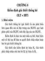 bài giảng xác suất thống kê toán chương 8 kiểm định giả thiết thống kê