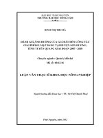 Đánh giá ảnh hưởng của giá đất đến công tác giải phóng mặt bằng tại huyện Sơn Dương, tỉnh Tuyên Quang giai đoạn 2007 đến 2010