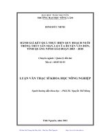 Đánh giá kết quả thực hiện quy hoạch nuôi trồng thủy sản mặn, lợ của huyện Vân Đồn, tỉnh Quảng Ninh giai đoạn 2003 đến 2010