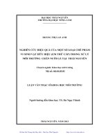 Nghiên cứu hiệu quả của một số loại chế phẩm vi sinh vật hữu hiệu (em thứ cấp) trong xử lý môi trường chăn nuôi gà tại Thái Nguyên