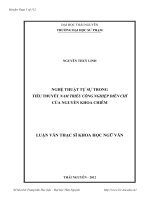 Nghệ thuật tự sự trong tiểu thuyết Nam triều công nghiệp diễn chí của Nguyễn Khoa Chiêm