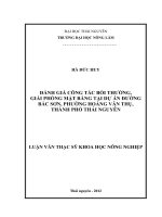 Đánh giá công tác bồi thường, giải phóng mặt bằng tại dự án đường Bắc Sơn, phường Hoàng Văn Thụ, thành phố Thái Nguyên