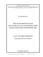 Một số giải pháp đẩy mạnh chuyển dịch cơ cấu ngành kinh tế trên địa bàn huyện Phù Ninh tỉnh Phú Thọ