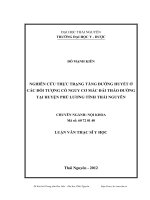 Nghiên cứu thực trạng tăng đường huyết ở các đối tượng có nguy cơ mắc đái tháo đường tại huyện Phú Lương tỉnh Thái Nguyên