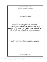 Tổ chức các hoạt động khám phá cho học sinh trong dạy học hình học không gian ở trường trung học phổ thông với sự hỗ trợ của công nghệ thông tin