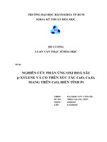 NGHIÊN CỨU PHẢN ỨNG OXI HOÁ SÂU pXYLENE VÀ CO TRÊN XÚC TÁC CuO, Co3O4 MANG TRÊN CeO2 BIẾN TÍNH Pt
