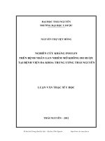 Nghiên cứu kháng Insulin trên bệnh nhân gan nhiễm mỡ không do rượu tại Bệnh viện Đa khoa Trung ương Thái Nguyên