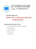 Tiểu luận môn TÀI CHÍNH QUỐC TẾ DÒNG VỐN VÀ BỘ BA BẤT KHẢ THI Ở TRUNG QUỐC