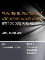 Báo cáo Quản trị rủi ro VÀNG: KÊNH TRÚ ẨN AN TOÀN HAY LÀ CÔNG CỤ PHÒNG NGỪA ĐỐI VỚI USD? HÀM Ý CHO QUẢN TRỊ RỦI RO