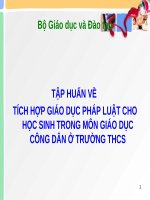 Dạy học Tích hợp giáo dục bảo vệ pháp luật môn GDCD THCS