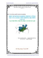 một số kinh nghiệm trong công tác của giáo viên phòng bộ môn vật lí tại trường trung học cơ sở lê lợi