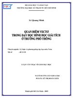 quan điểm về vecto trong dạy học hình học giải tích ở trường phổ thông