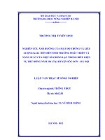 Nghiên cứu ảnh hưởng của mật độ trồng và liều lượng kali bón đến sinh trưởng phát triển và năng suất của một số giống lạc trong điều kiện vụ thu đông năm 2011 tại huyện sóc sơn, hà nội
