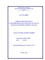 Nghiên cứu hiện trạng sản xuất và một số biện pháp kỹ thuật nhằm nâng cao năng suất, phẩm chất quả bưởi diễn tại hiệp hoà, bắc giang