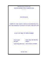 Nghiên cứu thực trạng và đề xuất giải pháp quản lý rác thải sinh hoạt tại huyện văn giang, tỉnh hưng yên