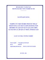Nghiên cứu một số biện pháp kỹ thuật nhằm nâng cao chất lượng bánh đa nem chế biến từ gạo sản xuất tại làng chiều, xã nguyên lý, huyện lý nhân, tỉnh hà nam