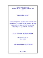 Khảo sát một số mẫu giống cói và nghiên cứu ảnh hưởng của mật độ trồng đến sinh trưởng, phát triển và năng suất cói nguyên liệu trong vụ mùa tại kim sơn, ninh bình