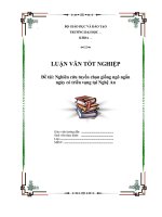 ĐỀ TÀI: Nghiên cứu tuyển chọn giống ngô ngắn ngày có triển vọng tại Nghệ An