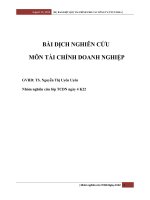 DỰ BÁO KIỆT QUỆ TÀI CHÍNH CHO CÁC CÔNG TY Ở TUYNISIA