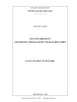 Bài toán Dirichlet cho phương trình Elliptic với hệ số biến thiên