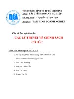 Tiểu luận TÀI CHÍNH DOANH NGHIỆP CÁC LÝ THUYẾT VỀ CHÍNH SÁCH CỔ TỨC