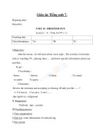 giáo án tiếng anh unit 14 - freetime fun