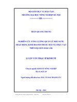 Nghiên cứu tăng cường quản lý nhà nước hoạt động kinh doanh thuốc bảo vệ thực vật trên địa bàn đắk lăk