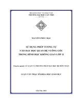 sử dụng phép tương tự vào dạy học quan hệ vuông góc trong hình học không gian lớp 11