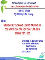 nghiên cứu tác động lên môi trường và con người của các hợp chất làm biến đổi nội tiết - edc