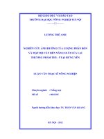 Nghiên cứu ảnh hưởng của lượng phân bón và mật độ cấy đến năng suất lúa lai thương phẩm TH-35 tại hưng yên