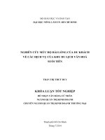 Nghiên Cứu Mức Độ Hài Lòng Của Du Khách Về Các Dịch Vụ Của Khu Du Lịch Văn Hoá Suối Tiên