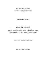 Tìm hiểu lịch sử phát triển toán học và giảng dạy toán học ở Việt Nam trước 1945