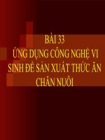 bài giảng công nghệ 10 bài 33 ứng dụng công nghệ vi sinh để sản xuất thức ăn chăn nuôi