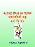 Dạy học tích hợp bảo vệ môi trường môn Mỹ thuật cấp Tiểu học