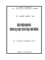 khái niệm khoảng trong dạy học toán ở bậc phổ thông