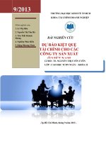 Tiểu luận tài chính doanh nghiệp DỰ BÁO KIỆT QUỆ TÀI CHÍNH CHO CÁC CÔNG TY SẢN XUẤT Ở VIỆT NAM