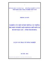 Nghiên cứu một số hệ thống cây trồng phù hợp với điều kiện khí hậu biến đổi tại huyện hậu lộc   tỉnh thanh hoá