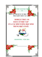 BÁO CÁO NỘI DUNG TỰ HỌC TỰ BỒI DƯỠNG PHẦN KIẾN THỨC TỰ CHỌN. MODULE THCS  10: RÀO CẢN HỌC TẬP  CỦA CÁC ĐỐI TƯỢNG HỌC SINH TRUNG HỌC CƠ SỞ.