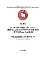 xu hướng thay đổi trong chính sách đầu tư của thế giới những năm gần đây