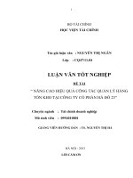 nâng cao hiệu quả công tác quản lý hàng tồn kho tại công ty cổ phần hà đô 23