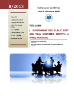 Tiểu luận tài chính công QUY MÔ CHÍNH PHỦ, NỢ CÔNG VÀ TĂNG TRƯỞNG KINH TẾ THỰC: MỘT PHÂN TÍCH THEO BẢNG
