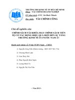 Tiểu luận TÀI CHÍNH CÔNG CHÍNH SÁCH TÀI KHÓA HAY CHÍNH SÁCH TIỀN  TỆ CÓ TÁC ĐỘNG HIỆU QUẢ HƠN ĐẾN SỰ TĂNG  TRƯỞNG KINH TẾ Ở 4 NƯỚC NAM Á?