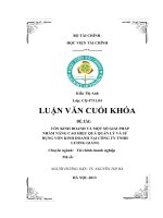 vốn kinh doanh và một số giải pháp nhằm nâng cao hiệu quả quản lý và sử dụng vốn kinh doanh tại công ty tnhh lương giang