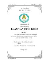 các giải pháp nhằm nâng cao hiệu quả sử dụng vốn lưu động tại công ty cổ phần đầu tư và xây dựng – vvmi