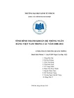 Tiểu luận Quản trị ngân hàng TÌNH HÌNH THANH KHOẢN HỆ THỐNG NGÂN HÀNG VIỆT NAM TRONG CÁC NĂM 20082012