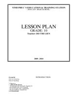 Giáo án môn tiếng anh lớp 10 đầy đủ